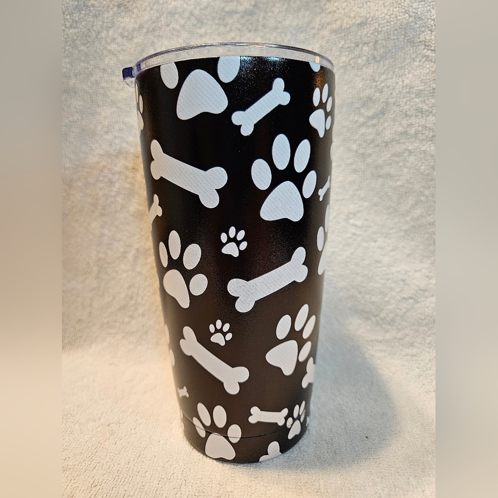 Black and White Dog Bone Tumbler